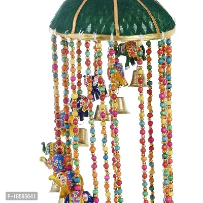 Great Art Handicraft Tokri Elephant Hanging with Bell and Elephant/Jhoomer/Latkan Wind Chimes-thumb4