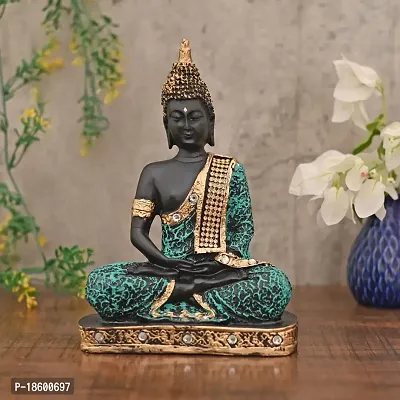 Great Art ?Polyresin Sitting Buddha Idol Statue Showpiece for Home Decor Diwali Decoration and Gifting-HDB- 1005-thumb0