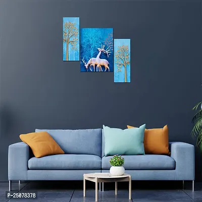 Great Art Wall Scenery for Living Room | Painting for Wall Decoration | Wedding Gift | 3D Painting for Bedroom | Scenery for Wall With Frames | Abstract Painting Set of 3(12 X 18 Inch)3AN53-thumb2