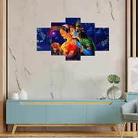 Great Art Wall Scenery for Living Room | Painting for Wall Decoration | Wedding Gift for Couples | 3D Painting for Bedroom | Scenery for Wall With Frames | Abstract Painting Set of 5 (75x43 cm)K105-thumb2