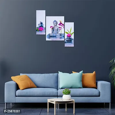 Great Art Wall Scenery for Living Room | Painting for Wall Decoration | Wedding Gift for Couples | 3D Painting for Bedroom | Scenery for Wall With Frames | Abstract Painting Set of 3(12 X 18 Inch)3B22-thumb2