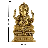 Great Art Metal Hindu God Ganesha/Ganpati or Chair Idol Sculpture (Medium)-thumb3