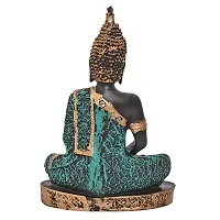 Great Art ?Polyresin Sitting Buddha Idol Statue Showpiece for Home Decor Diwali Decoration and Gifting,Grean Black, 23CM 1Piece-thumb3