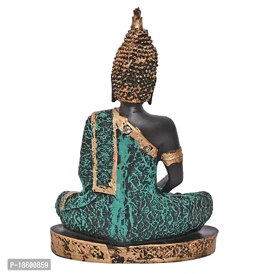 Great Art ?Polyresin Sitting Buddha Idol Statue Showpiece for Home Decor Diwali Decoration and Gifting,Grean Black, 23CM 1Piece-thumb4