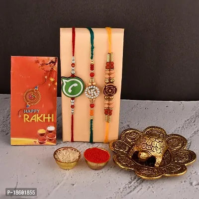 Great Art Rakhi Combo Set for Brother - Rakshabandhan Gift for Bhaiya Bhabhi -Tortoise Vastu Showpiece,-801-1