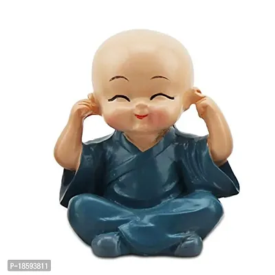 Leoie Resin Monks Buddha Figurine, 6 X 4 Cm, - Multicolour, 4 Pieces-thumb3