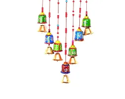 DECORVAIZ Wooden Handcrafted Windchime - 18 inch, Multicolor-thumb2