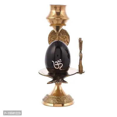 Great Art Shiva Lingam Abhishek Patra with Trishul and Nag Metal Showpiece, Black-thumb2