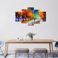 Great ArWall Scenery for Living Room | Painting for Wall Decoration | Wedding Gift for Couples | 3D Painting for Bedroom | Scenery for Wall With Frames | Abstract Painting Set of 5 (75x43 cm)M602-thumb3