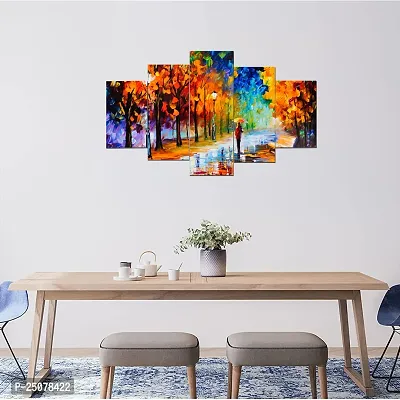 Great ArWall Scenery for Living Room | Painting for Wall Decoration | Wedding Gift for Couples | 3D Painting for Bedroom | Scenery for Wall With Frames | Abstract Painting Set of 5 (75x43 cm)M602-thumb4