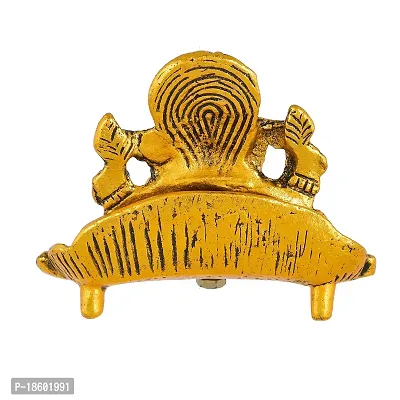 Great Art Ganesh Idol on Leaf - Lord Ganesha with Diya - Metal Hand Craved for Home Decorative Gift Puja Gifts Corporate-thumb4