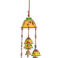 Great Art Set of 1 Garland Diwali Decorations Wall Door Hanging Toran with Bells Rajasthani Home Living Room Decoration(Pack of 1)Yellow-thumb2