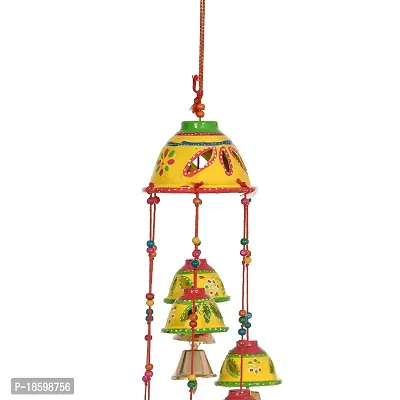 Great Art Set of 1 Garland Diwali Decorations Wall Door Hanging Toran with Bells Rajasthani Home Living Room Decoration(Pack of 1)Yellow-thumb3