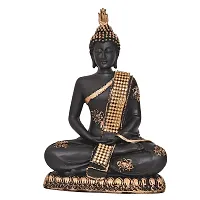 Great Art ?Polyresin Sitting Buddha Idol Statue Showpiece for Home Decor Diwali Decoration and Gifting,Gold Black, 23CM 1Piece-thumb1