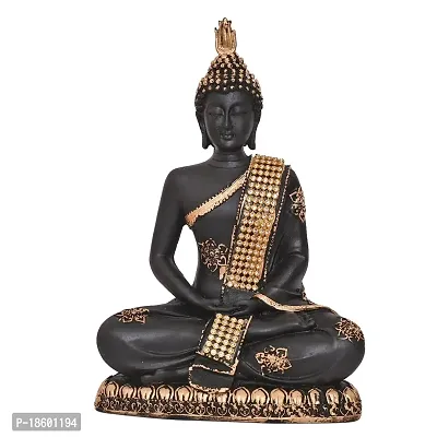 Great Art ?Polyresin Sitting Buddha Idol Statue Showpiece for Home Decor Diwali Decoration and Gifting,Gold Black, 23CM 1Piece-thumb2