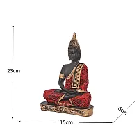 Great Art ?Polyresin Sitting Buddha Idol Statue Showpiece for Home Decor Diwali Decoration and Gifting,Red Black, 23CM 1Piece-thumb4