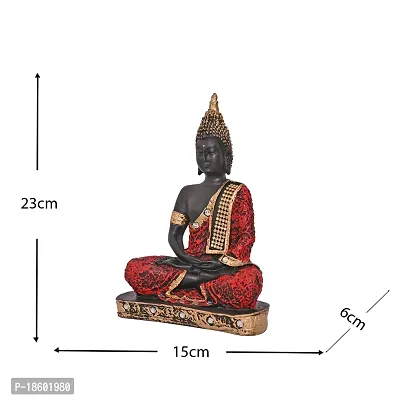 Great Art ?Polyresin Sitting Buddha Idol Statue Showpiece for Home Decor Diwali Decoration and Gifting,Red Black, 23CM 1Piece-thumb5