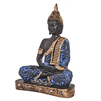 Great Art ?Polyresin Sitting Buddha Idol Statue Showpiece for Home Decor Diwali Decoration and Gifting,Blue White Black, 23CM 1Piece-thumb2