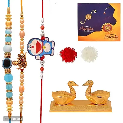 Great Art Rakhi Combo Set for Brother - Rakshabandhan Gift for Bhaiya Bhabhi -Kumkum Box for Gifting-901-1-thumb2