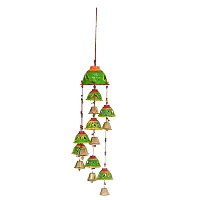 Great Art Set of 1 Garland Diwali Decorations Wall Door Hanging Toran with Bells Rajasthani Home Living Room Decoration(Pack of 1)Green-thumb1