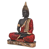 Great Art ?Polyresin Sitting Buddha Idol Statue Showpiece for Home Decor Diwali Decoration and Gifting,Red Black, 23CM 1Piece-thumb2