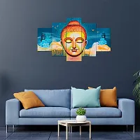 Great Art Buddha Paintings for Living Room | Painting for Wall Decoration | 3D Wall Art for Bedroom | Gautam Buddha Wall Painting Set of 5 (75x43 Cm)B201-thumb1