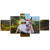 Great Art Set of Five Cow Wall Painting for home decor items for living room and Home Decoration, Hotel, Office, wall decor (75 CM X 43 CM) GA-C2-thumb1