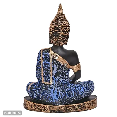 Great Art ?Polyresin Sitting Buddha Idol Statue Showpiece for Home Decor Diwali Decoration and Gifting,Blue White Black, 23CM 1Piece-thumb4