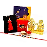 Great Art Rakhi Gift Hamper for Brother - Gold Plated Ganesha Lakshmi Set for Gifting and Rakhi Combo Gift Set with Tilak Material  Greeting Card-GA-022-12-thumb1