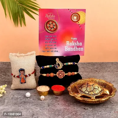 Great Art Rakhi Combo Set for Brother - Rakshabandhan Gift for Bhaiya Bhabhi -Tortoise Vastu Showpiece,-801-3