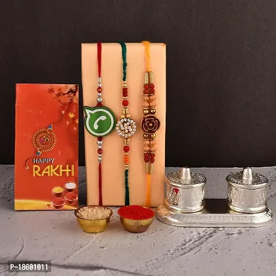 Great Art Rakhi Combo Set for Brother - Rakshabandhan Gift for Bhaiya Bhabhi -Kumkum Box for Gifting-901-6