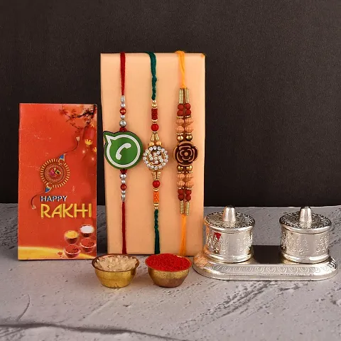 Great Art Rakhi Combo Set for Brother - Rakshabandhan Gift for Bhaiya Bhabhi -Kumkum Box for Gifting-901-6