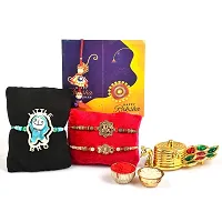 Great Art Rakhi Gift for Brother with Rakhi Gift Combo for Brother Best Gift for Bhaiya Bhabhi + Rakhi with kumkum Box + Rakhi Set of-3 +Roli Chawal + Free Rakhi Card-GA-022-60-thumb1