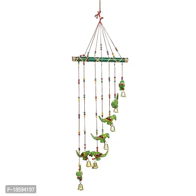 Great Art Parrot Door Hanging Green Gota Wood Windchime(Parrot Wind Chimes -3)-thumb2