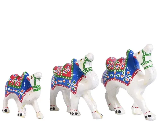 Great Art Decorative Set of 3 Camel Showpiece for Home, Office, Table Decor, Best Return Gift Made with Paper Mashe