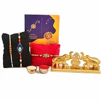 Great Art Rakhi Combo Set for Brother - Rakshabandhan Gift for Bhaiya Bhabhi - Kumkum Box for Gifts+ Rakhi Set of 3 +Roli Chawal + Free Rakhi Card-GA-022-57-thumb1