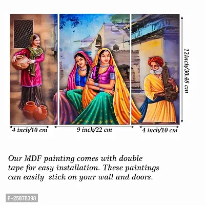 Great Art Wall Scenery for Living Room | Painting for Wall Decoration | 3D Painting for Bedroom | Scenery for Wall With Frames | Abstract Painting Set of 3(12 X 18 Inch)3LD46-thumb5