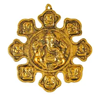 Great Art Ganesha Astavinayaka 8 Avatar of Lord Ganesh Hanging in Gold Finish?(28 x 1.5 x 18 cm)-thumb1