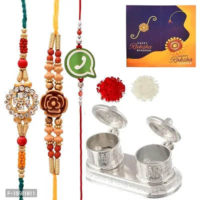 Great Art Rakhi Combo Set for Brother - Rakshabandhan Gift for Bhaiya Bhabhi -Kumkum Box for Gifting-901-6-thumb2