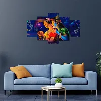 Great Art Wall Scenery for Living Room | Painting for Wall Decoration | Wedding Gift for Couples | 3D Painting for Bedroom | Scenery for Wall With Frames | Abstract Painting Set of 5 (75x43 cm)K105-thumb1