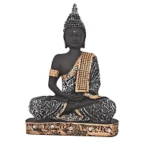 Great Art ?Polyresin Sitting Buddha Idol Statue Showpiece for Home Decor Diwali Decoration and Gifting Antique Silver, 23CM 1Piece-thumb1