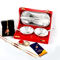 Great Art Design Rakhi for Rakshabandhan | Rakhi for Brother | Rakhi | Rakhi Combo | Set of 3 Rakhi | Rakhi Gift | Roli Chawal | Greeting Card and?Bowl Set with Velvet Gift Box-GADH-02-857-thumb1