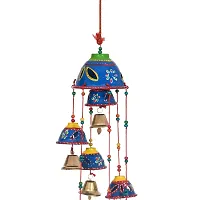 Great Art Set of 1 Garland Diwali Decorations Wall Door Hanging Toran with Bells Rajasthani Home Living Room Decoration(Pack of 1)Blue-thumb2
