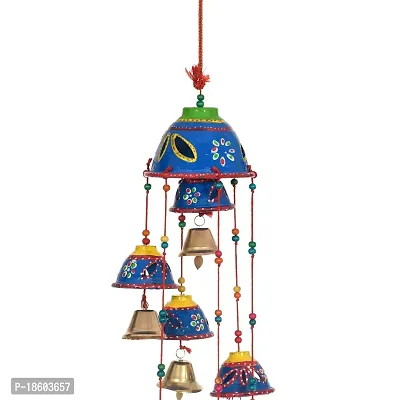 Great Art Set of 1 Garland Diwali Decorations Wall Door Hanging Toran with Bells Rajasthani Home Living Room Decoration(Pack of 1)Blue-thumb3