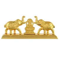 Great Art Metal Laxmi On Multi Color Leaf for Home Decor and Gift Purpose(22 x11x 4 cm) (Gold-3)-thumb1