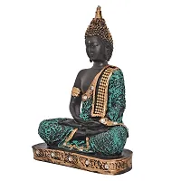 Great Art ?Polyresin Sitting Buddha Idol Statue Showpiece for Home Decor Diwali Decoration and Gifting,Grean Black, 23CM 1Piece-thumb2