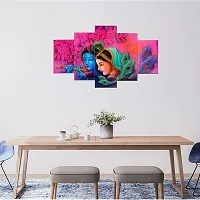 Great Art Wall Scenery for Living Room | Painting for Wall Decoration | Wedding Gift for Couples | 3D Painting for Bedroom | Scenery for Wall With Frames | Abstract Painting Set of 5 (75x43 cm)K104-thumb2