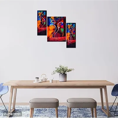 Great Art Wall Scenery for Living Room | Painting for Wall Decoration | Wedding Gift for Couples | 3D Painting for Bedroom | Scenery for Wall With Frames | Abstract Painting Set of 3(12 X 18 Inch)3G13-thumb4