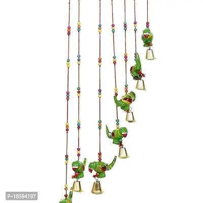 Great Art Parrot Door Hanging Green Gota Wood Windchime(Parrot Wind Chimes -3)-thumb3