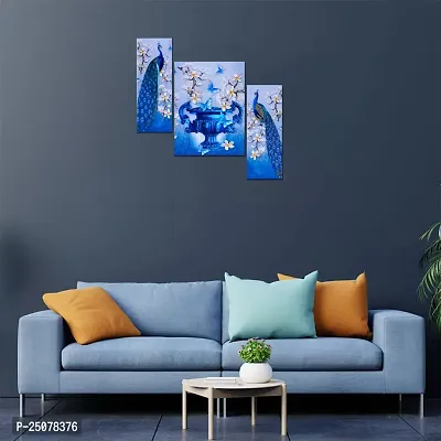 Great Art Wall Scenery for Living Room | Painting for Wall Decoration | Wedding Gift | 3D Painting for Bedroom | Scenery for Wall With Frames | Abstract Painting Set of 3(12 X 18 Inch)3AN51-thumb2